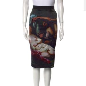 Dolce and Gabbana Silk Pencil Skirt Size 38 US 2
